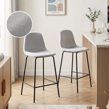 Load image into Gallery viewer, Selo Velvet Bar Stool - Set Of 2 - Light Grey (0.147m³ - 9.0kg)