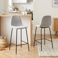 Load image into Gallery viewer, Selo Velvet Bar Stool - Set Of 2 - Light Grey (0.147m³ - 9.0kg)