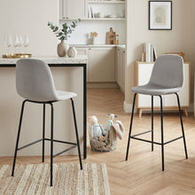 Load image into Gallery viewer, Selo Velvet Bar Stool - Set Of 2 - Light Grey (0.147m³ - 9.0kg)