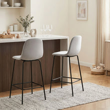 Load image into Gallery viewer, Selo Velvet Bar Stool - Set Of 2 - Light Grey (0.147m³ - 9.0kg)