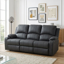 Load image into Gallery viewer, 24032-marton-manual-3-seater-recliner-sofa-black-2605086