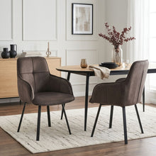 Load image into Gallery viewer, Elora Swivel Velvet Dining Chair - Set of 2 - Brown