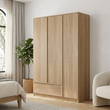 Load image into Gallery viewer, Benny 3 Door Wardrobe with Drawer - Light Teak