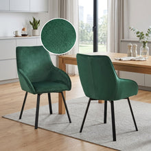 Load image into Gallery viewer, Everlow Swivel Velvet Dining Chair - Set of 2 - Green