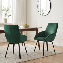 Load image into Gallery viewer, Everlow Swivel Velvet Dining Chair - Set of 2 - Green
