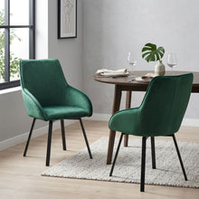 Load image into Gallery viewer, Everlow Swivel Velvet Dining Chair - Set of 2 - Green