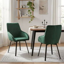Load image into Gallery viewer, Everlow Swivel Velvet Dining Chair - Set of 2 - Green