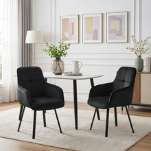 Load image into Gallery viewer, Elora Swivel Velvet Dining Chair - Set of 2 - Black