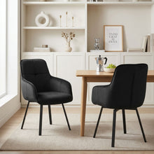 Load image into Gallery viewer, Elora Swivel Velvet Dining Chair - Set of 2 - Black