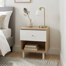 Load image into Gallery viewer, Ellis Bedside Table - Oak + White