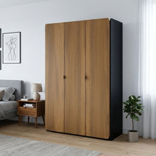 Load image into Gallery viewer, Dorian 3 Door Wardrobe - Walnut + Black