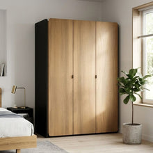 Load image into Gallery viewer, Dorian 3 Door Wardrobe - Walnut + Black