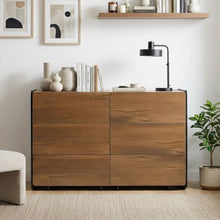 Load image into Gallery viewer, Dorian 6 Drawers Lowboy - Walnut + Black