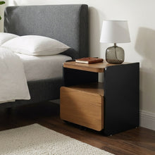 Load image into Gallery viewer, Dorian Bedside Table - Walnut + Black