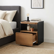 Load image into Gallery viewer, Dorian Bedside Table - Walnut + Black