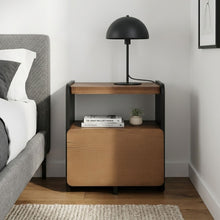 Load image into Gallery viewer, Dorian Bedside Table - Walnut + Black