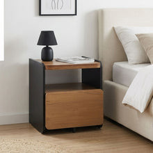 Load image into Gallery viewer, Dorian Bedside Table - Walnut + Black