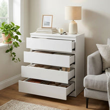 Load image into Gallery viewer, Hollis 4 Drawers Tallboy - White
