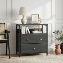 Load image into Gallery viewer, Whitby 2 Tier Storage Shelf with Drawers - Charcoal