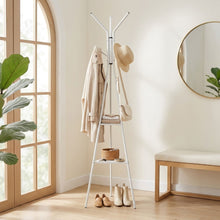 Load image into Gallery viewer, Aero Coat Rack with Storage Shelves - White