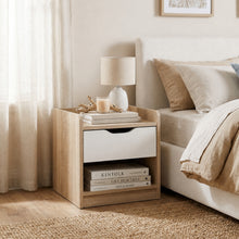 Load image into Gallery viewer, Haley Bedside Table - Oak + White