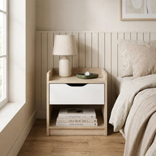 Load image into Gallery viewer, Haley Bedside Table - Oak + White