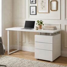 Load image into Gallery viewer, Karter Computer Desk with Drawers - White