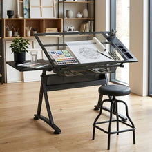 Load image into Gallery viewer, Oliver Height Adjustable Drafting Table - Black