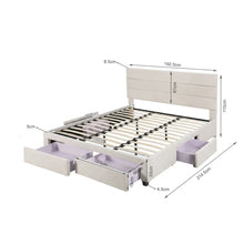 Load image into Gallery viewer, Arbor Super King Bed Frame with 4 Drawers - Beige