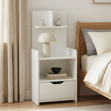 Load image into Gallery viewer, Vivian Bedside Table with Shelves - White