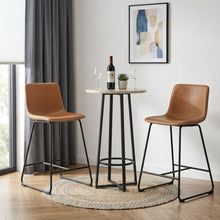 Load image into Gallery viewer, Luke PU Leather Bar Stool - Set of 2 - Orange