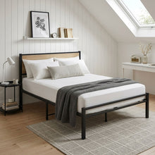 Load image into Gallery viewer, Bella Double Bed Frame - Oak + Black