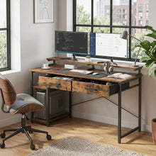 Load image into Gallery viewer, Gael 100cm Computer Desk with 2 Drawers - Rustic Brown