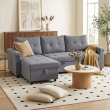 Load image into Gallery viewer, Murphy 3 Seater Sofa Bed with Storage - Dark Grey