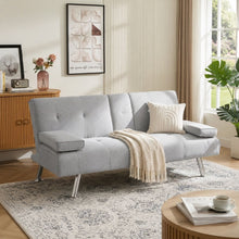 Load image into Gallery viewer, Arleth 3 Seater Sofa Bed - Light Grey