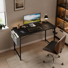 Load image into Gallery viewer, Cayden 100cm Computer Desk with Storage Bag - Black