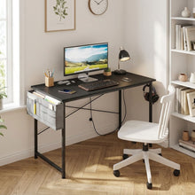 Load image into Gallery viewer, Cayden 100cm Computer Desk with Storage Bag - Black