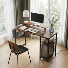 Load image into Gallery viewer, Logan 100cm Computer Desk with Storage Bag - Rustic Brown