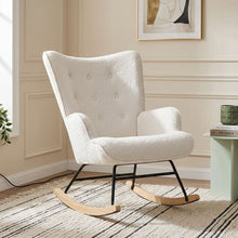 Load image into Gallery viewer, Ava Boucle Rocking Armchair - White