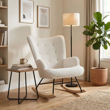 Load image into Gallery viewer, Ava Boucle Rocking Armchair - White