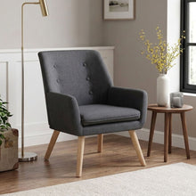 Load image into Gallery viewer, Lina Linen Armchair - Dark Grey