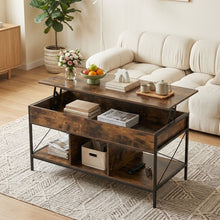 Load image into Gallery viewer, Vault Lift-Top Storage Coffee Table - Rustic Brown