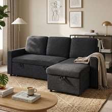 Load image into Gallery viewer, Amy 3 Seater Sofa Bed with Storage - Dark Grey