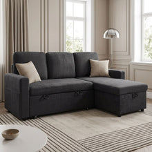 Load image into Gallery viewer, Amy 3 Seater Sofa Bed with Storage - Dark Grey