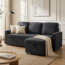 Load image into Gallery viewer, Amy 3 Seater Sofa Bed with Storage - Dark Grey