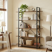 Load image into Gallery viewer, Forge 5 Tier Bookshelf - Rustic Brown