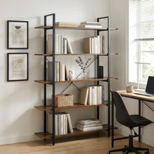 Load image into Gallery viewer, Forge 5 Tier Bookshelf - Rustic Brown