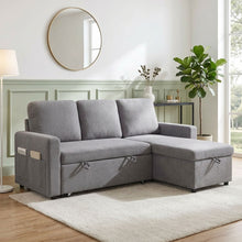 Load image into Gallery viewer, Amy 3 Seater Sofa Bed with Storage - Light Grey