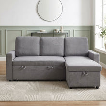 Load image into Gallery viewer, Amy 3 Seater Sofa Bed with Storage - Light Grey