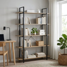 Load image into Gallery viewer, Forge 5 Tier Bookshelf - Light Grey Wood
